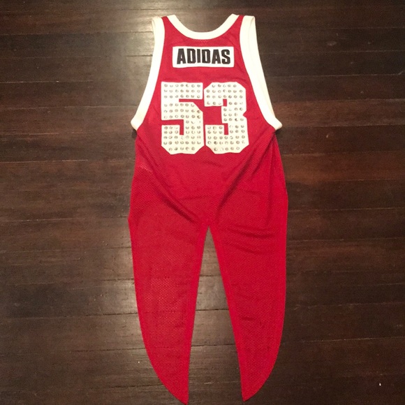 Jeremy Scott x Adidas | Red Tail Jersey Tank Top - Picture 6 of 8